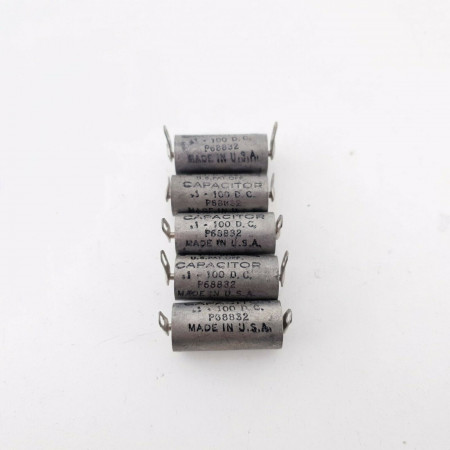 5 X 0.1uF 10% 100V SPRAGUE CAPACITOR VITAMIN Q. P68832. RADIAL. 16 CP  ENA
