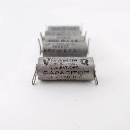 5 X 0.1uF 10% 100V SPRAGUE CAPACITOR VITAMIN Q. P68832. RADIAL. 16 CP  ENA
