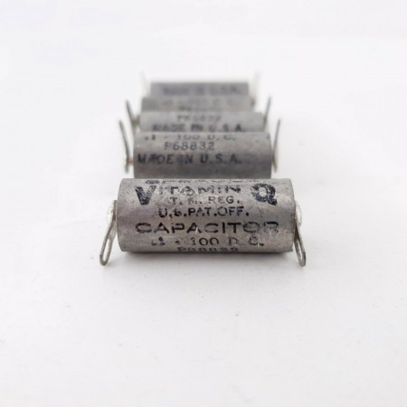 5 X 0.1uF 10% 100V SPRAGUE CAPACITOR VITAMIN Q. P68832. RADIAL. 16 CP  ENA