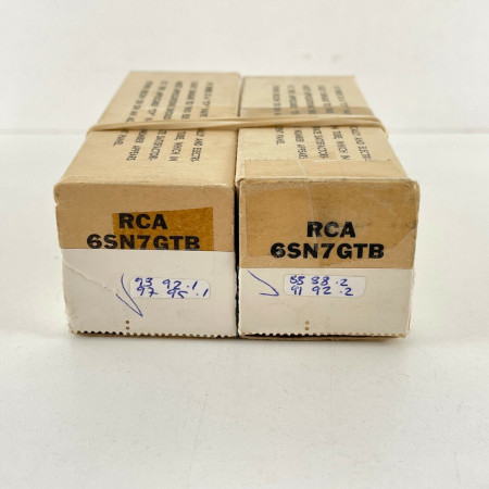 2 X 6SN7GTB RCA TUBE. BLACK PLATES. 1950s PRODUCTION. MATCHED PAIR 3. AF  ENA