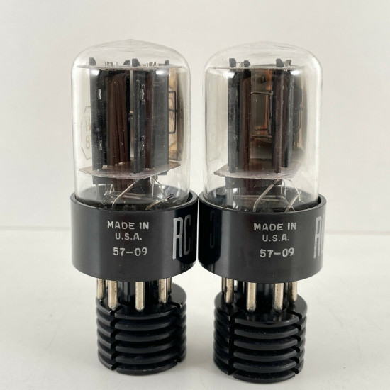 2 X 6SN7GTB RCA TUBE. BLACK PLATES. 1950s PRODUCTION. MATCHED PAIR 3. AF  ENA