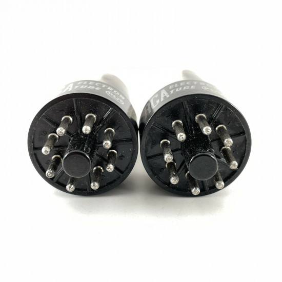 2 X 6SN7GTB RCA TUBE. BLACK PLATES. 1950s PRODUCTION. MATCHED PAIR 3. AF  ENA