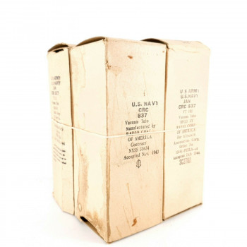 4 X JAN CRC 837 / VT-101 TUBE. RCA BRAND. BLACK PLATES. 1944 PRODUCTION. CD  ENA 2