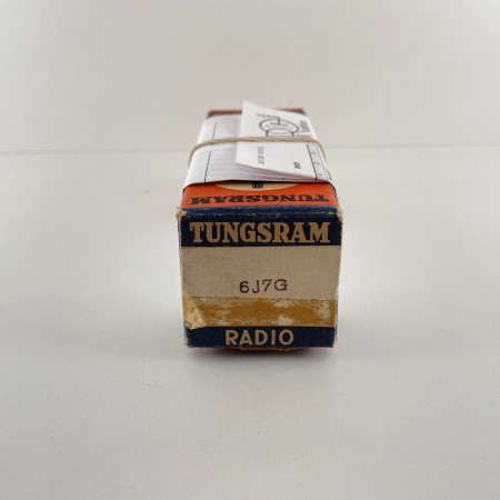 1 X 6J7G TUNGSRAM RADIO TUBE. BLACK PLATE. NOS/NIB. AF  ENA