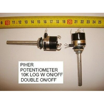 POTENCIOMETRO CARBON. CARBON PIHER POTENTIOMETER. 10K LOG D/I. P24