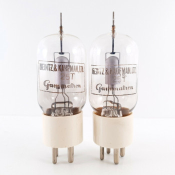2 X 25T HEINTZ AND KAUFMAN TUBE. GAMMATRON. SILVER PLATES. MATCHED PAIR CK  ENA 2