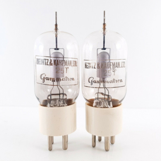 2 X 25T HEINTZ AND KAUFMAN TUBE. GAMMATRON. SILVER PLATES. MATCHED PAIR CK  ENA