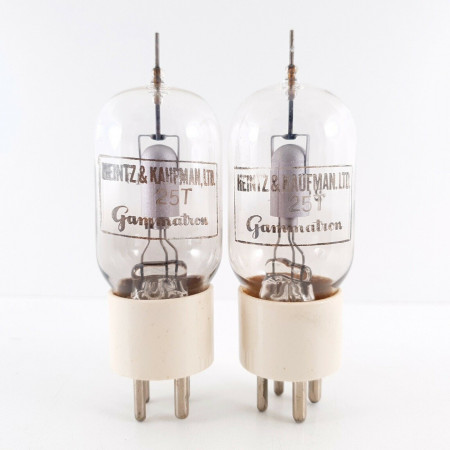 2 X 25T HEINTZ AND KAUFMAN TUBE. GAMMATRON. SILVER PLATES. MATCHED PAIR CK  ENA