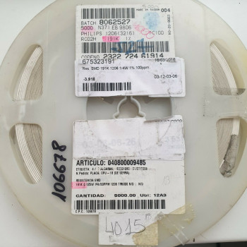 10 x 191K 1/4W 1% 50PPM SMD PHILIPS RESISTOR. CA391U3900F060721