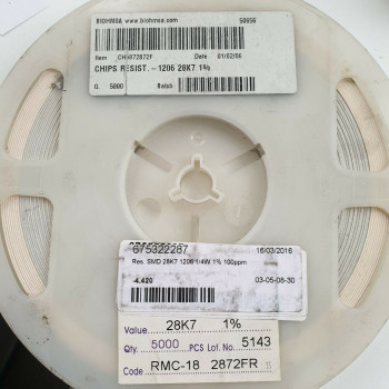 10 x 28.7K 1/4W 1% 100PPM SMD BIOHMSA RESISTOR. CA391U4400F060721