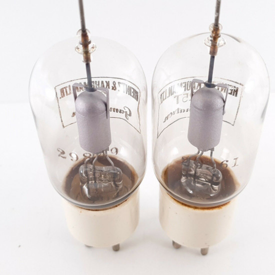 2 X 25T HEINTZ AND KAUFMAN TUBE. GAMMATRON. SILVER PLATES. MATCHED PAIR CK  ENA