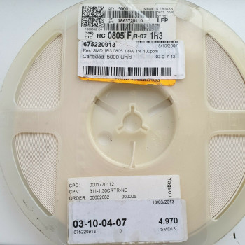 10 x 1.3R 1/8W 1% 100PPM SMD YAGEO RESISTOR. CA391U4900F060721