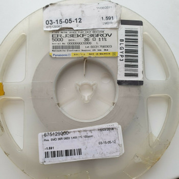 10 x 36R 1/4W 1% 100PPM SMD PANASONIC RESISTOR. CA391U1500F060721