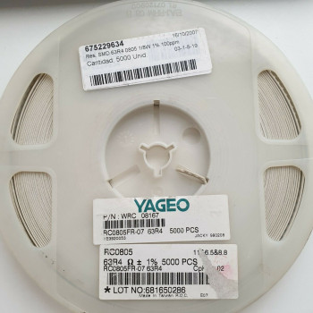 10 x 63.4R 1/8W 1% 100PPM SMD YAGEO RESISTOR. CA391U5000F060721