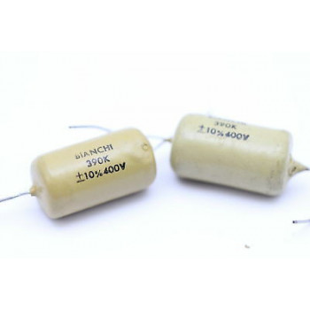 BIANCHI POLYESTER CAPACITOR 390K 400V NOS (New Old Stock) 1PC. CA36CU50F24915