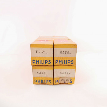 4 X E235L PHILIPS TUBE. BLACK PLATES. SQ. 1950s PROD. MATCHED QUAD. CZ  ENA