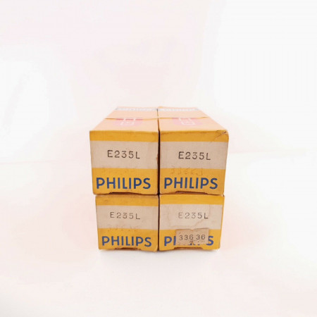 4 X E235L PHILIPS TUBE. BLACK PLATES. SQ. 1950s PROD. MATCHED QUAD. CZ  ENA
