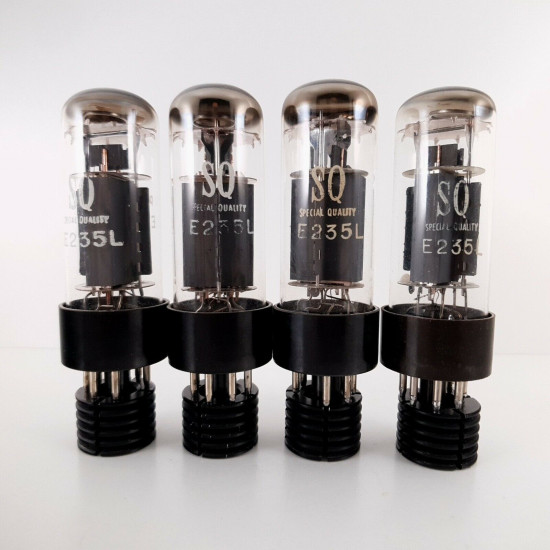 4 X E235L PHILIPS TUBE. BLACK PLATES. SQ. 1950s PROD. MATCHED QUAD. CZ  ENA