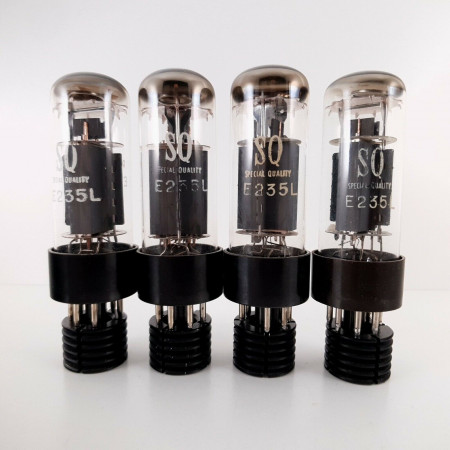 4 X E235L PHILIPS TUBE. BLACK PLATES. SQ. 1950s PROD. MATCHED QUAD. CZ  ENA