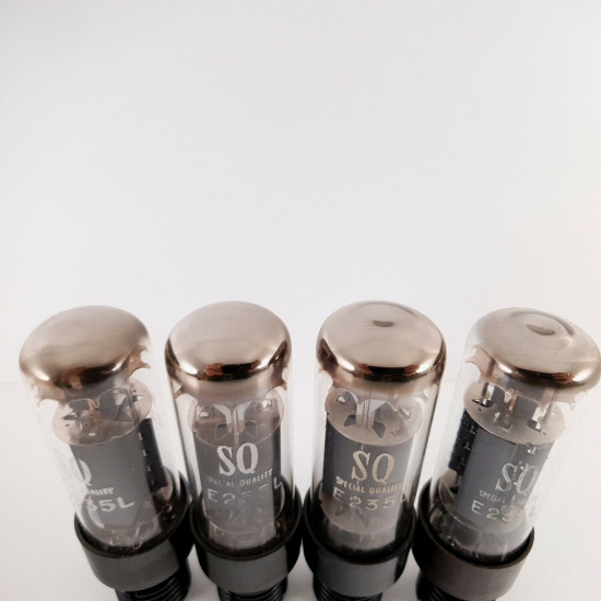 4 X E235L PHILIPS TUBE. BLACK PLATES. SQ. 1950s PROD. MATCHED QUAD. CZ  ENA