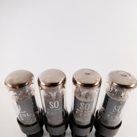 4 X E235L PHILIPS TUBE. BLACK PLATES. SQ. 1950s PROD. MATCHED QUAD. CZ  ENA