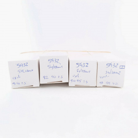 4 X JAN CHS 5932 SYLVANIA TUBE. BLACK PLATES. MATCHED TRIO + 1 TUBE CD  ENA