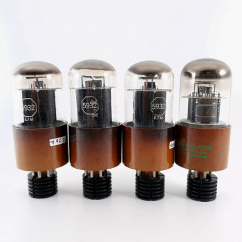 4 X JAN CHS 5932 SYLVANIA TUBE. BLACK PLATES. MATCHED TRIO + 1 TUBE CD  ENA 2