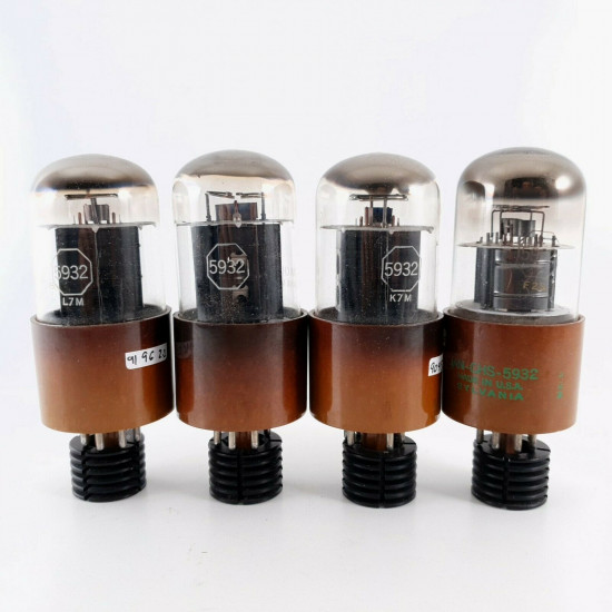 4 X JAN CHS 5932 SYLVANIA TUBE. BLACK PLATES. MATCHED TRIO + 1 TUBE CD  ENA