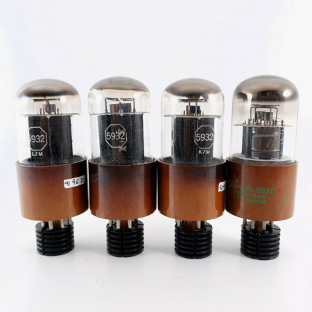 4 X JAN CHS 5932 SYLVANIA TUBE. BLACK PLATES. MATCHED TRIO + 1 TUBE CD  ENA