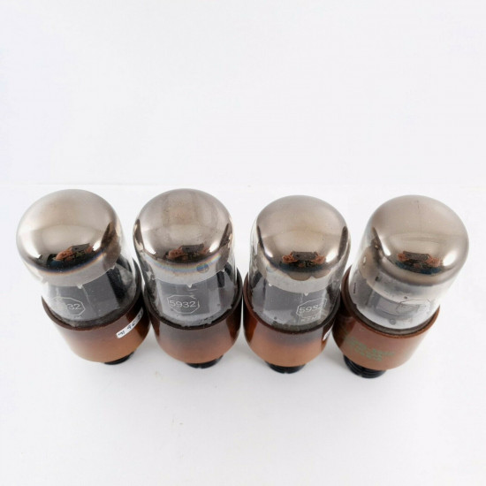 4 X JAN CHS 5932 SYLVANIA TUBE. BLACK PLATES. MATCHED TRIO + 1 TUBE CD  ENA