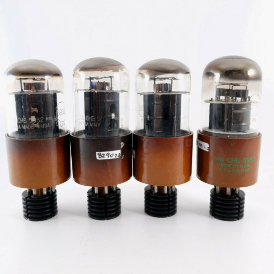 4 X JAN CHS 5932 SYLVANIA TUBE. BLACK PLATES. MATCHED TRIO + 1 TUBE CD  ENA