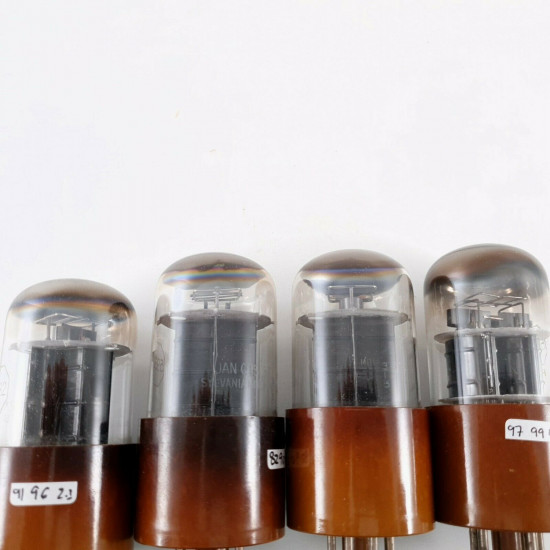 4 X JAN CHS 5932 SYLVANIA TUBE. BLACK PLATES. MATCHED TRIO + 1 TUBE CD  ENA