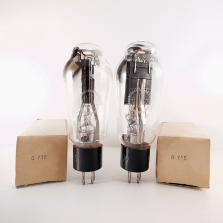 2 X G715 VALVO TUBE. BLACK PLATES. 1950s PROD. NOS/NIB. PAIR.  CZ  ENA