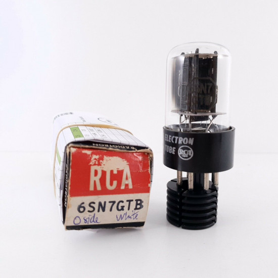 1 X 6SN7GTB RCA TUBE. BLACK PLATES. 118/100% NOS/NIB. CK  ENA