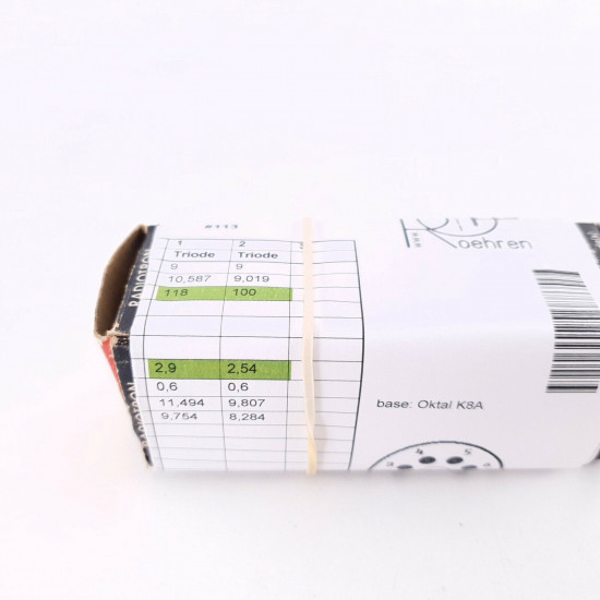 1 X 6SN7GTB RCA TUBE. BLACK PLATES. 118/100% NOS/NIB. CK  ENA