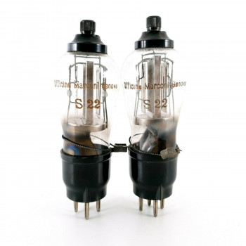 2 X S22 TUBE. MARCONI BRAND. R. AERONAUTICA. CHROME PLATES. CE  ENA