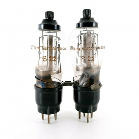 2 X S22 TUBE. MARCONI BRAND. R. AERONAUTICA. CHROME PLATES. CE  ENA