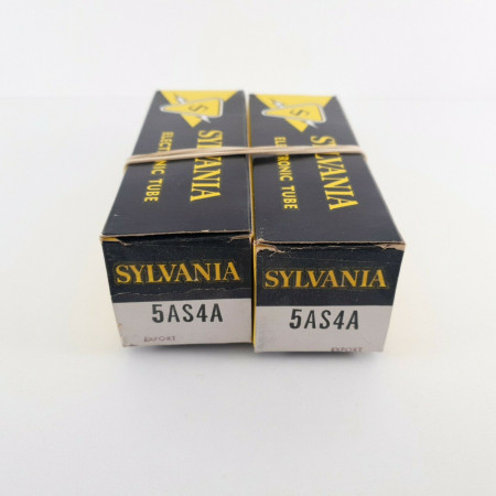 2 X 5AS4A SYLVANIA TUBE. 1960s PRODUCTION. BLACK PLATES. CV  ENA