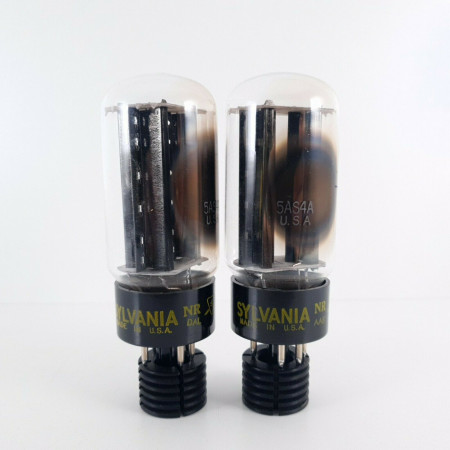 2 X 5AS4A SYLVANIA TUBE. 1960s PRODUCTION. BLACK PLATES. CV  ENA