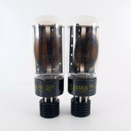 2 X 5AS4A SYLVANIA TUBE. 1960s PRODUCTION. BLACK PLATES. CV  ENA