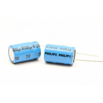 ELECTROLYTIC CAPACITOR PHILIPS 1000uF 25V NOS (New Old Stock) 1PC.CA59U50F131015