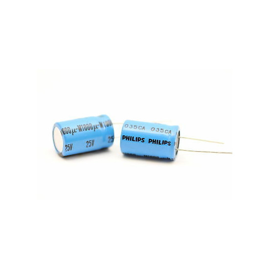 ELECTROLYTIC CAPACITOR PHILIPS 1000uF 25V NOS (New Old Stock) 1PC.CA59U50F131015