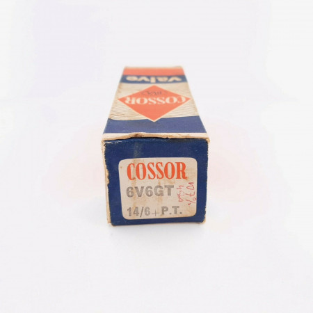 1 X 6V6GT COSSOR TUBE. YELLOW LOGO. SMOKED GLASS. USED, PERFECT EMISSION CQ  ENA