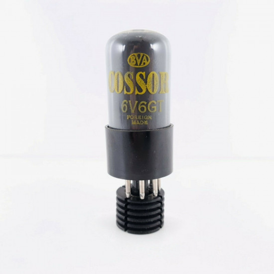 1 X 6V6GT COSSOR TUBE. YELLOW LOGO. SMOKED GLASS. USED, PERFECT EMISSION CQ  ENA