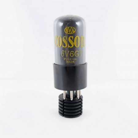 1 X 6V6GT COSSOR TUBE. YELLOW LOGO. SMOKED GLASS. USED, PERFECT EMISSION CQ  ENA