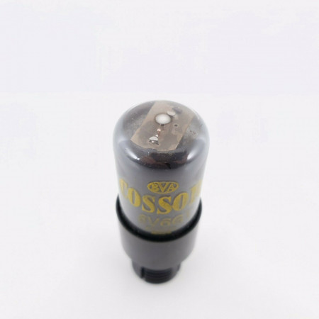 1 X 6V6GT COSSOR TUBE. YELLOW LOGO. SMOKED GLASS. USED, PERFECT EMISSION CQ  ENA