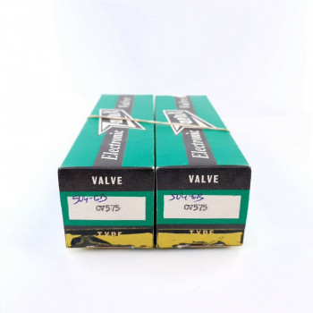 2 X CV575 / 5U4GB TOSHIBA PROD TUBE.  ZERIX BRANDED. BLACK PLATES. PAIR. AC  ENA