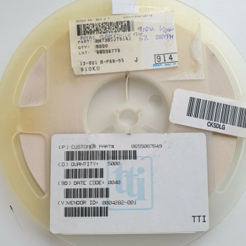 10 x 910K 1/10W 5% 200PPM SMD KOA RESISTOR. CA392U5000F080721