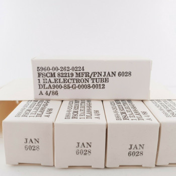 5 X JAN 6028 PHILIPS ECG TUBE. SMOKED GLASS. BLACK PLATES. 1986 PROD. CQ  ENA 2