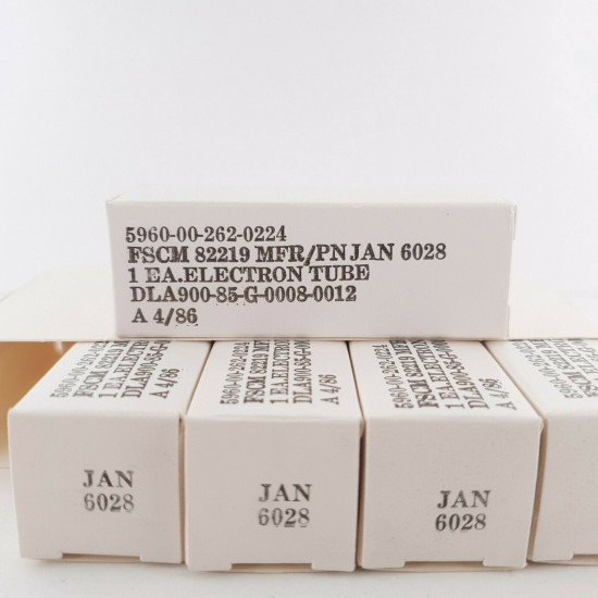 5 X JAN 6028 PHILIPS ECG TUBE. SMOKED GLASS. BLACK PLATES. 1986 PROD. CQ  ENA